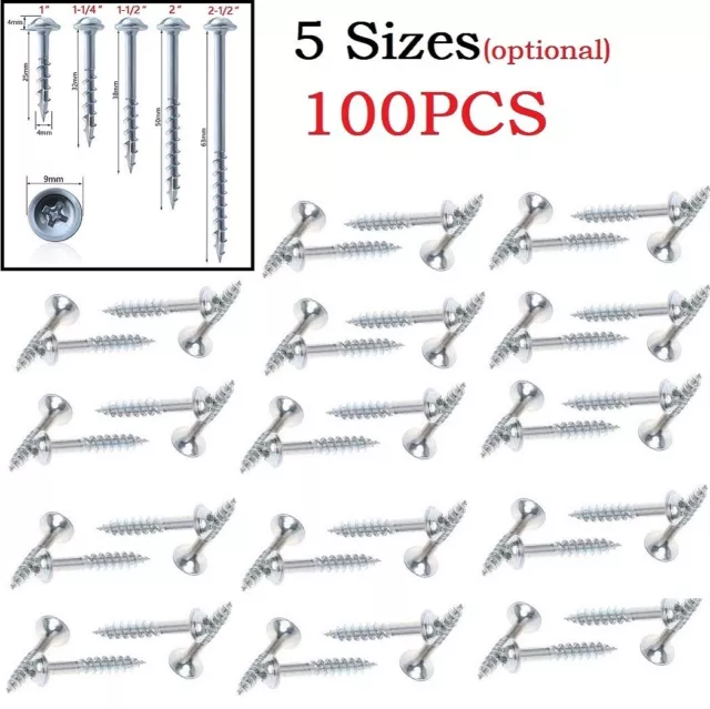 Reliable Pocket Hole Screws Pack of 100 for Efficient Assembly and Repair