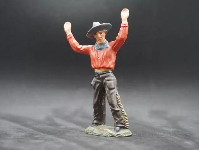 Lineol Massefigur  Cowboy sich ergebend "Hände Hoch"    von 1935