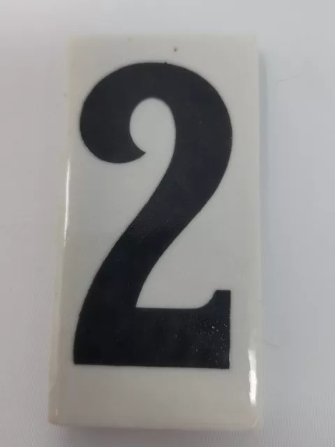 Antique Number 2 Tile Curtis Development & MFG. CO. House Address 1.75X3.45 Inch