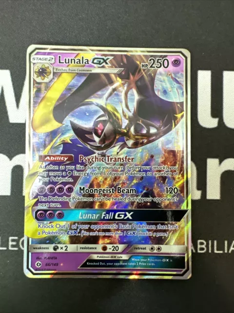 Lunala GX 66/149 - Ultra Rare Full Holo Sun & Moon Pokemon Card - Near Mint