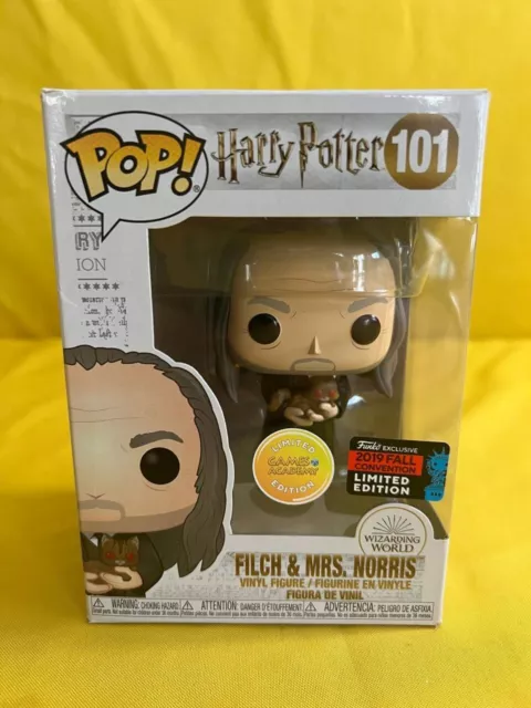 Funko Pop Filch & Mrs. Norris 101 Harry Potter Nycc Game Academy W/Protector P12
