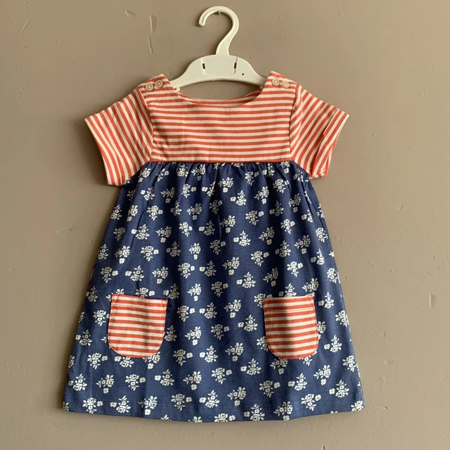 Abito estivo blu floreale Baby Boden per bambina taglia 0-3 mesi nuovissimo prezzo disponibile £28
