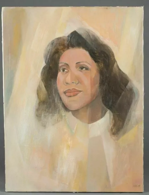 African American Artist Merton Simpson Painting  Aretha Franklin 20 X 16 Inches