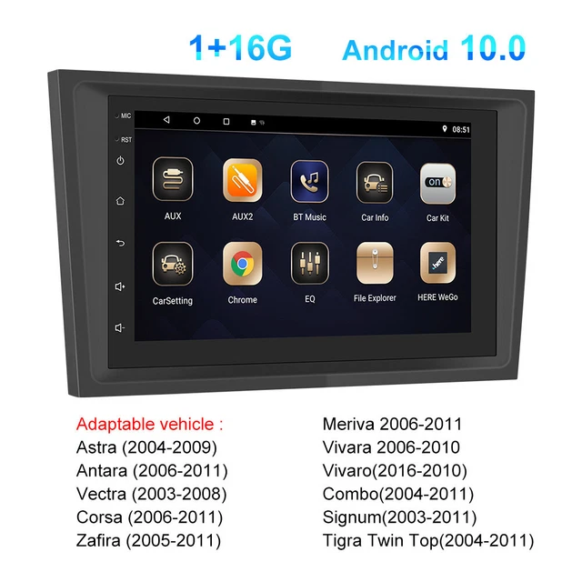7inch Car MP5 Player GPS Navigation Radio Stereo Fit for Opel Models 1+16G（Black