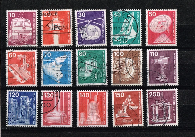 Briefmarken BRD Industrie-uTechnik 1975-1982 Lot auf Steckkarte