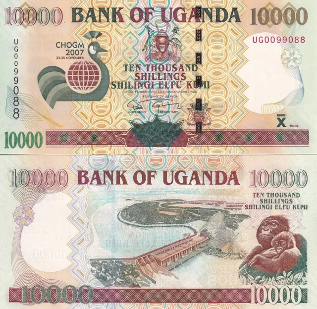 Uganda 10000 Shillings 2007 CHOGM Comm. P 48 UNC