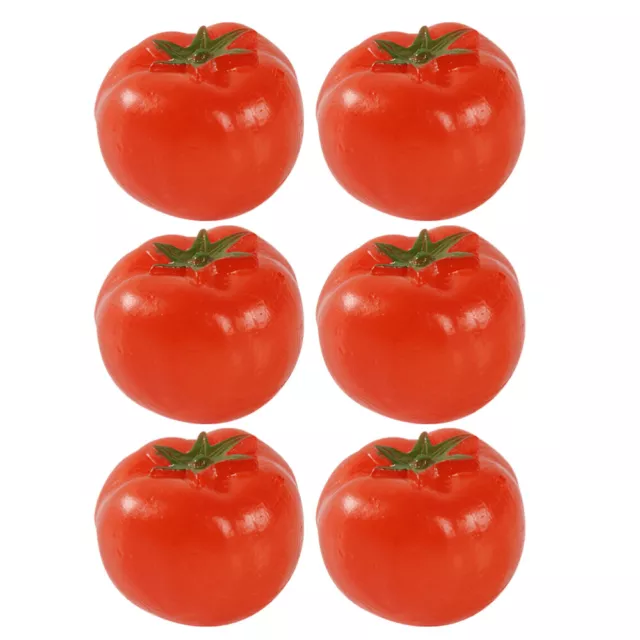 6 piezas Simulación Tomate Cereza Mini Tomates Cereza Modelos Casa de Muñecas Adorno