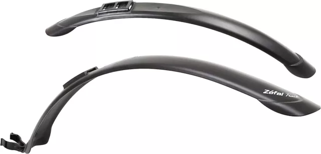 Zefal Unisexs Trail City Clip-On Mudguard Set, Black, 700c