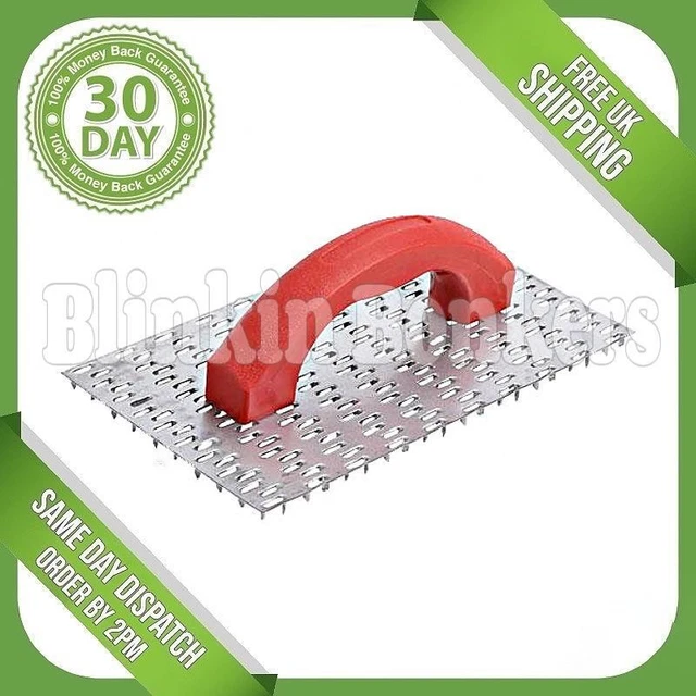 10& SCRATCHING FLOAT Metal Render Spiked Plastering Trowel Scraper