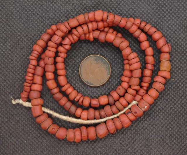 8mm Perle Verre Ancien Fouille Ancient Excavated Indo Pacific Red Glass Beads