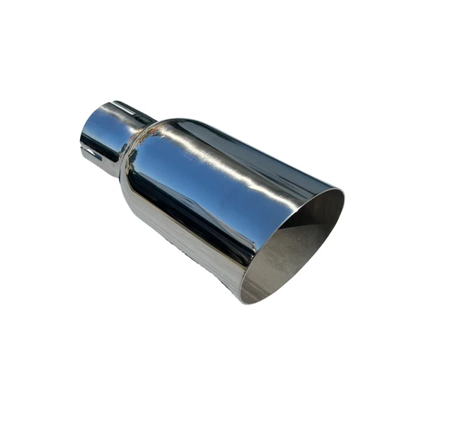 Embout échappement Universel Chrome Embout Échappement Universel Double Tuyau - Acier Inoxydable Chrome - Pour Voitures Embout échappement Chromé