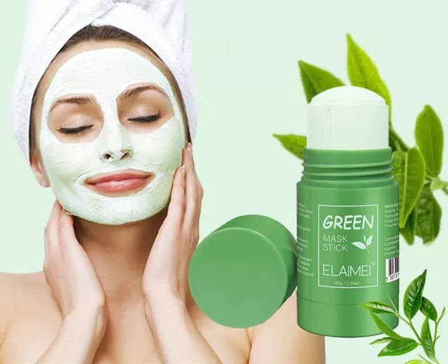 Máscara de té verde Stick aceite de limpieza Facial acné Control de...