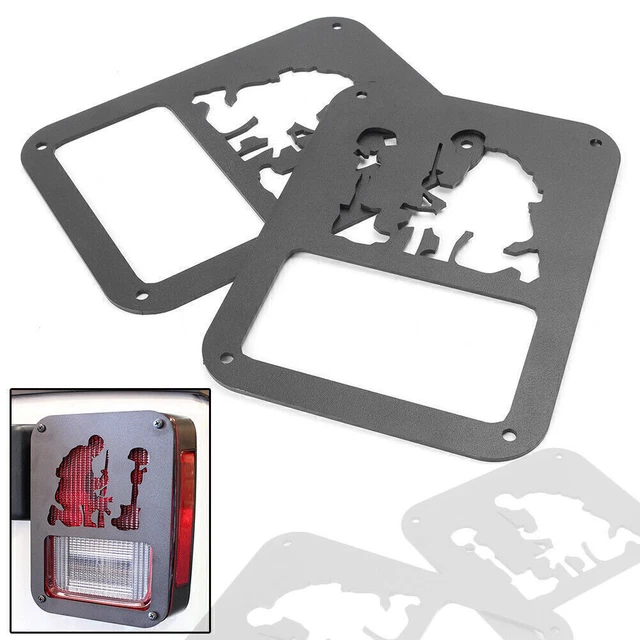 For 2007-17 Jeep Wrangler JK 2 Door&4 Door Red Rear Tail Light Lamp Guard Cover