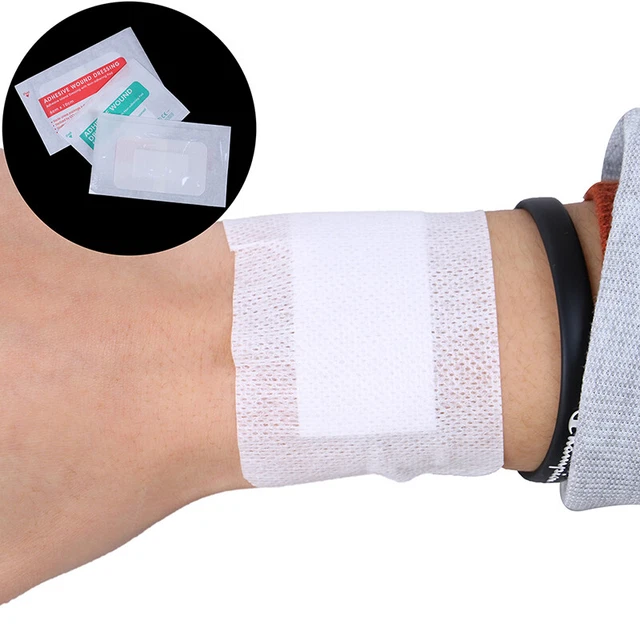 10Pcs Breathable Self-adhesive Wound Dressing Band Large Aid Bandage Hemosta BII