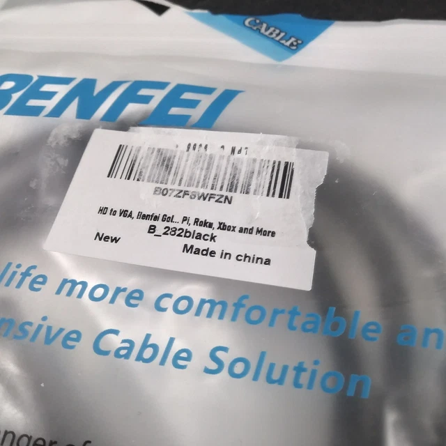 Benfei 282 Male HDMI To Male VGA  Gold-Plated Video Cable 3Ft For PC Xbox Video