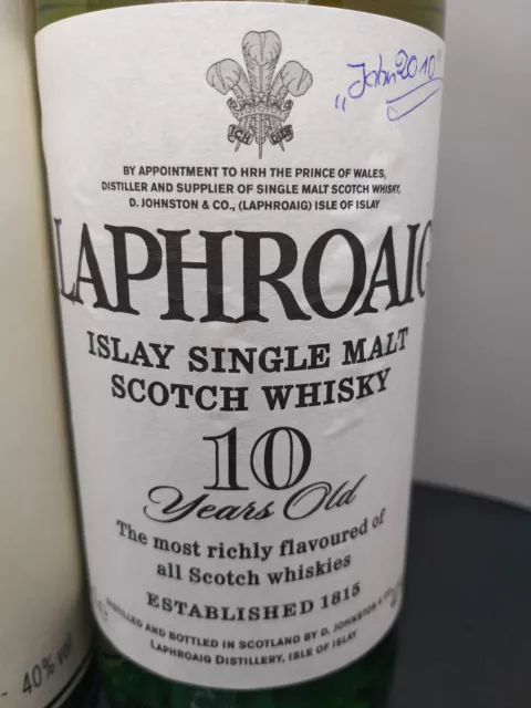 Laphroaig 10 Years Islay Single Malt Scotch Whisky 40% Scotland alte Ausführung 2