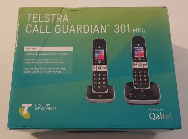 Brand New Opened Telstra Call Guardian 301 MKII 2 Handsets Cordless Phones
