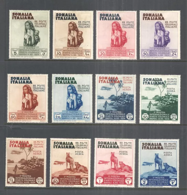 ITALIAN SOMALIA SCOTT 164 - 169, C1 - C6 MH SET - 1924 2nd COLONIAL ARTS EXHIBIT