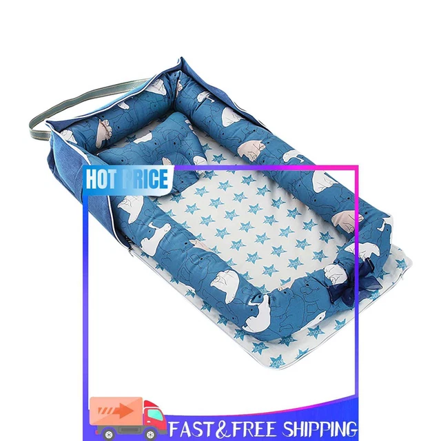 Portable Newborn Baby Nest Bed Detachable Washable Baby Lounger (Bear)