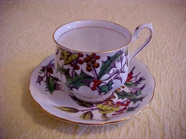 Royal Albert Flower of the Month Series Holly Cup & Saucer 77446