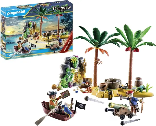 Playmobil 70962 Pirate Treasure Island with Rowboat Promo Pack 104pcs Playset