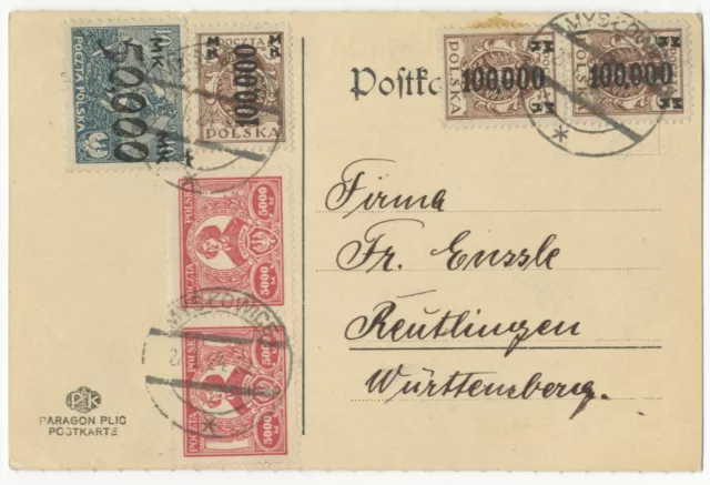 Polen, Myslowitz, Inflationsmarken, 1924