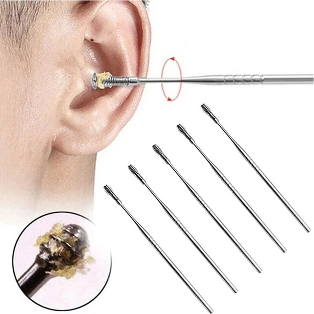 2PCS Innovant Ressort Cérumen Nettoyant Outil Set Earpick Acier Inoxydable San ,