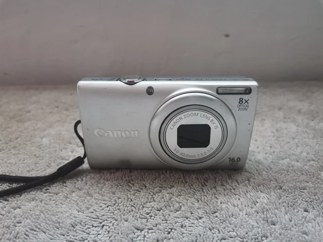 Canon Digital Photo Camera Powershot A4000 IS 16MP HD Silver Tested w/case