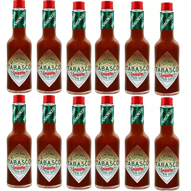 NEW Tabasco Original Chipotle Pepper Sauce Hot Chilli 60ml Box 12