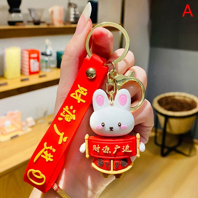 Cartoon Rabbit School Student Keyring For Women Backpack Pendant Car Key Ch GAIR