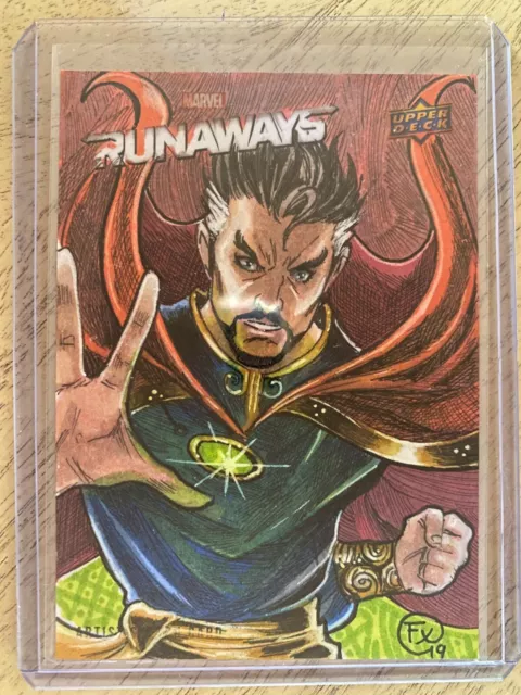 2020 Upper Deck Marvel Runaways Sketch Card Dr Strange by EFFIX 1/1