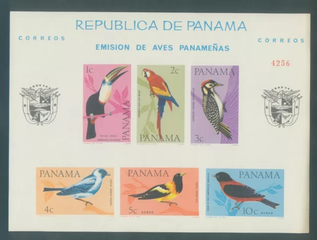 PANAMA 1965 - Oiseaux - Bloc de 6 timbres non dentelés - neuf*** MNH...