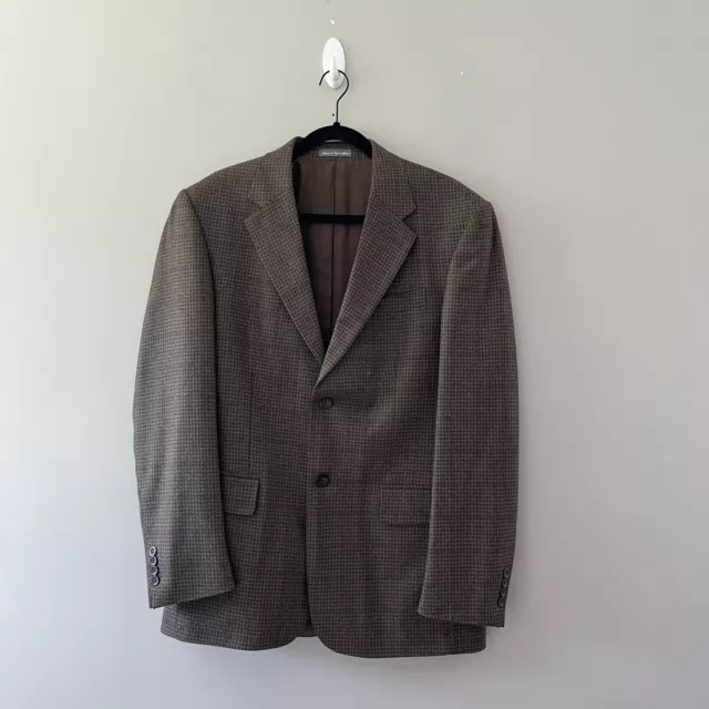 Oscar de la Renta plaid blazer wool cashmere size 40R