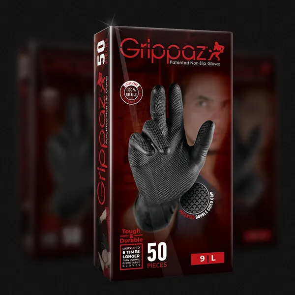 Grippaz Disposable Nitrile Grip Gloves Pack Of 50
