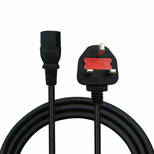 Power Plug for PC Kettle Lead 1M Metre UK Mains to IEC C13 Cable Cord Monitor TV