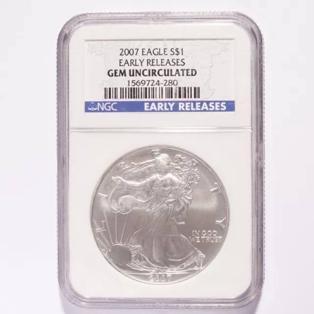 2007 Silver American Eagle Dollar NGC Gem Uncirculated Releases