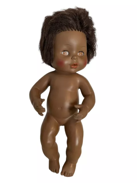 Horsman Vintage 1977 Black African American Baby Doll Drink Wet Sleepy Eyes 11”