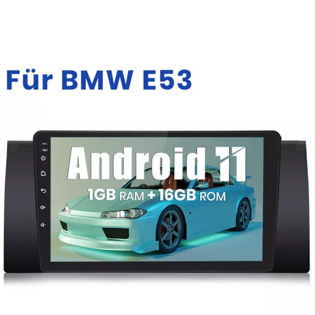 Android 12 9" FM radio autoradio pour BMW X5 E53 GPS Navi USB BT WIFI FM 1+32 Go