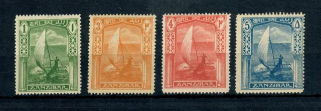 Zanzibar 1921 1R,3R,4R & 5R Multi Script CA Watermark Mounted Mint SG290,292-294