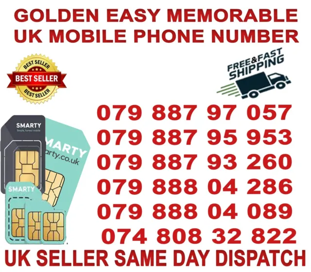 Golden Easy Memorable Uk Vip Mobile Phone Number/Platinum Sim ( Smarty B 52  )
