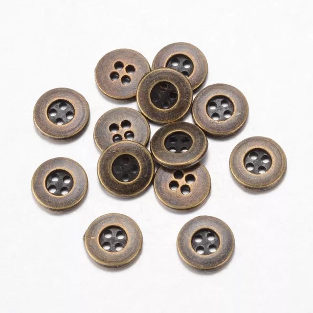 Round Metal Ridge Antique Bronze 11mm 15mm 18mm 25mm Sewing Vintage Buttons