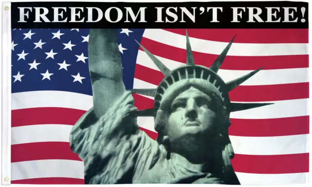 Freedom isn't Free Flag 3x5ft Statue of Liberty USA Flag