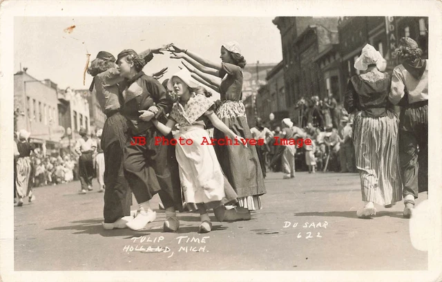 MI, Holland, Michigan, RPPC, Tulip Time, Dancing, Du Saar Photo No 622