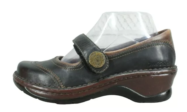 Josef Seibel Women's Brown Leather Slip On Hook & Loop Maryjane Shoes Size 7