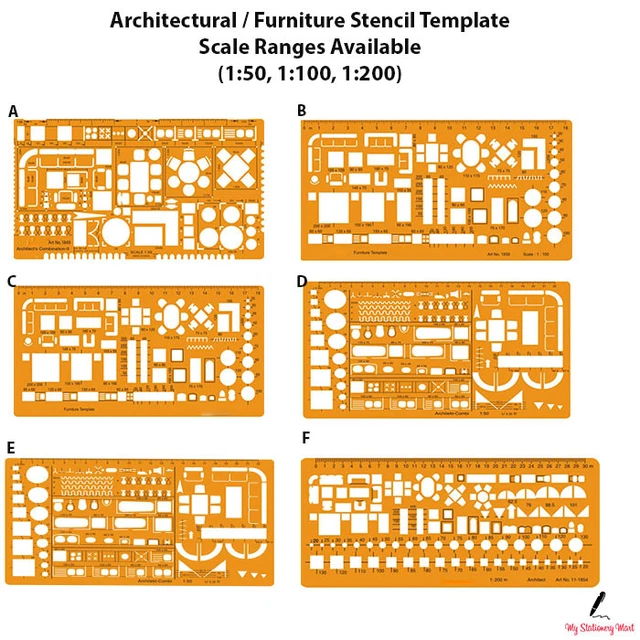 ARCHITECTURAL TEMPLATE STENCIL Drawing Drafting Architecture Technical