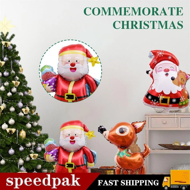 Christmas Santa Claus Snowman Balloon Aluminum Foil K FREE Balloons Xmas U S8E5