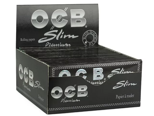 OCB Premium Slim Blättchen schwarz | 1 Box Long Papers | King Size 50 x 32