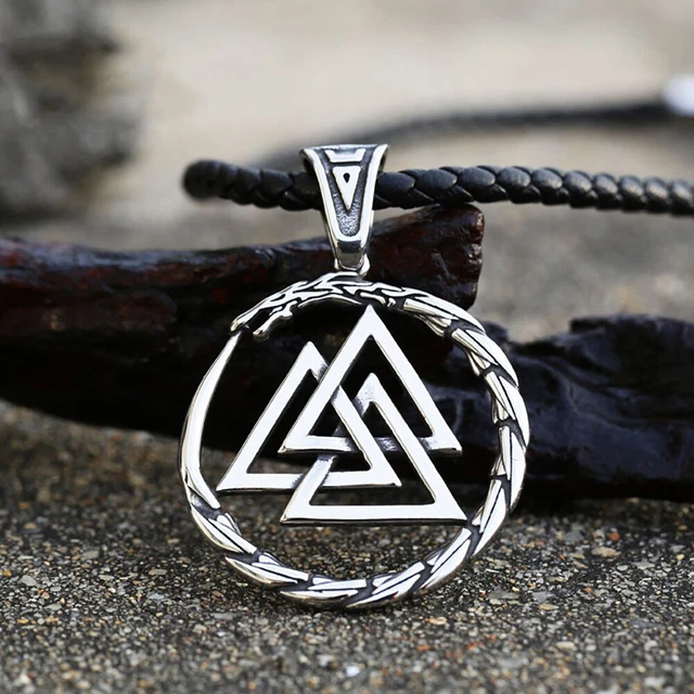 New Men's Necklace Retro Style Titanium Steel Ouroboros Pendant Necklace Jewelry