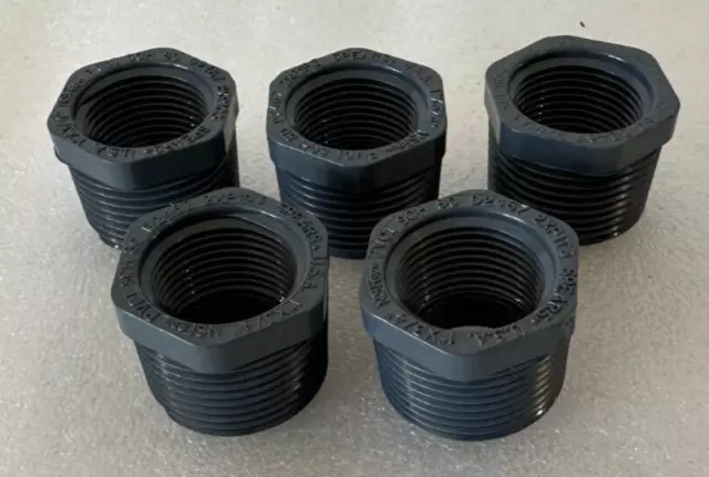 Spears 839-131 - 1" x 3/4" PVC Sch. 80 Reducer Bushings (MPT x FPT) - Lot of 5