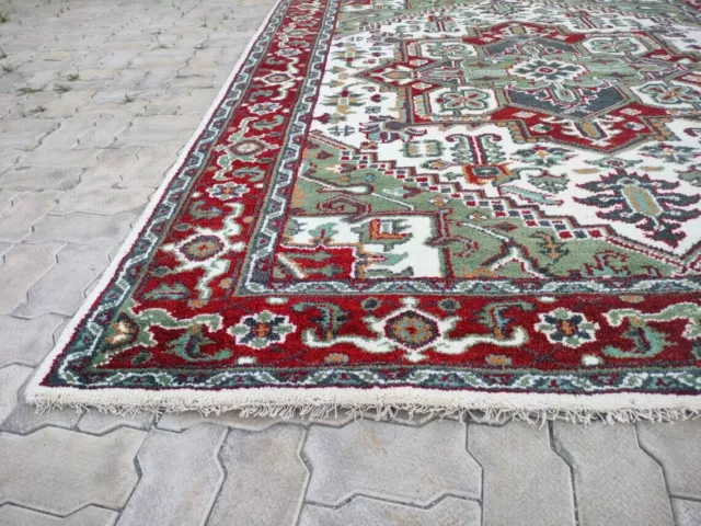 NEW Hand knotted Serapi Heriz Rug Green Red Fine Wool Bedroom Carpet Area Rug 2